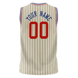 Custom Cream Royal Pinstripe Basketball Jersey