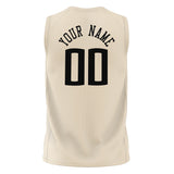 Custom Cream Black Solid Color Basketball Jersey