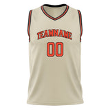 Custom Cream Orange Solid Color Basketball Jersey