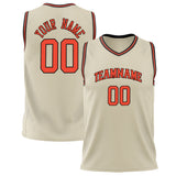 Custom Cream Orange Solid Color Basketball Jersey BS02240626LJ053