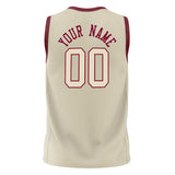 Custom Cream Crimson Solid Color Basketball Jersey