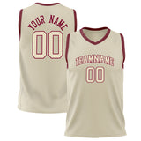 Custom Cream Crimson Solid Color Basketball Jersey BS02240626LJ054