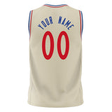 Custom Cream Red Solid Color Basketball Jersey