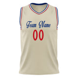 Custom Cream Red Solid Color Basketball Jersey