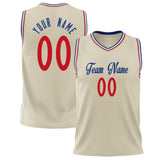 Custom Cream Red Solid Color Basketball Jersey BS02240626LJ057