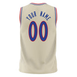 Custom Cream Royal Solid Color Basketball Jersey