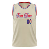 Custom Cream Royal Solid Color Basketball Jersey