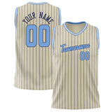 Custom Cream Light Blue Pinstripe Basketball Jersey BS02240626LJ059