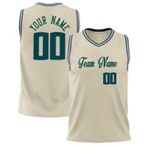 Custom Cream Kelly Green Solid Color Basketball Jersey BS02240626LJ061