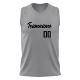 Custom Gray Black Solid Color Basketball Jersey