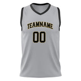 Custom Gray Black Solid Color Basketball Jersey