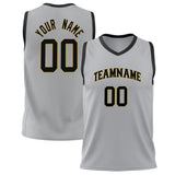 Custom Gray Black Solid Color Basketball Jersey