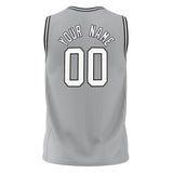 Custom Gray White Solid Color Basketball Jersey