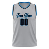 Custom Gray Black Solid Color Basketball Jersey