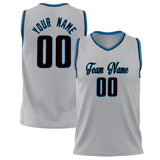 Custom Gray Black Solid Color Basketball Jersey