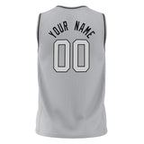 Custom Gray Black Solid Color Basketball Jersey