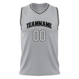 Custom Gray Black Solid Color Basketball Jersey