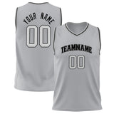 Custom Gray Black Solid Color Basketball Jersey BS02240626LJ091