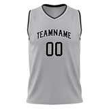 Custom Gray Black Solid Color Basketball Jersey