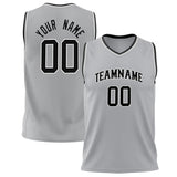 Custom Gray Black Solid Color Basketball Jersey