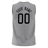 Custom Gray Black Solid Color Basketball Jersey