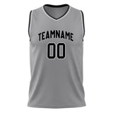 Custom Gray Black Solid Color Basketball Jersey