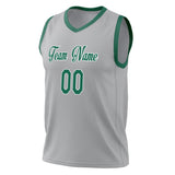 Custom Gray Teal Solid Color Basketball Jersey