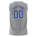 Custom Gray Royal Solid Color Basketball Jersey