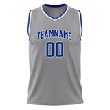 Custom Gray Royal Solid Color Basketball Jersey