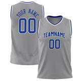 Custom Gray Royal Solid Color Basketball Jersey