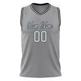 Custom Gray White Solid Color Basketball Jersey