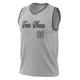 Custom Gray Black Solid Color Basketball Jersey