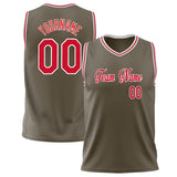 Custom Olive Red Solid Color Basketball Jersey BS02240626LJ121