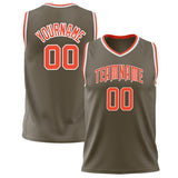 Custom Olive Orange Solid Color Basketball Jersey