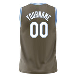 Custom Olive White Solid Color Basketball Jersey