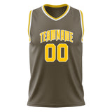 Custom Olive Gold Solid Color Basketball Jersey