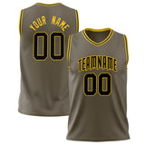 Custom Olive Black Solid Color Basketball Jersey BS02240626LJ130