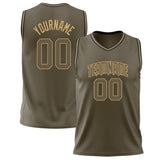 Custom Olive Old Gold Solid Color Basketball Jersey