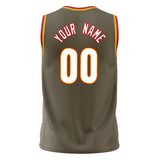 Custom Olive White Solid Color Basketball Jersey