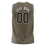 Custom Olive Black Solid Color Basketball Jersey