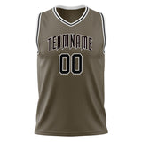 Custom Olive Black Solid Color Basketball Jersey