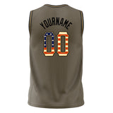 Custom Olive Black Solid Color Basketball Jersey