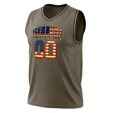 Custom Olive Black Solid Color Basketball Jersey