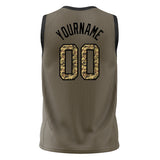 Custom Olive Black Solid Color Basketball Jersey