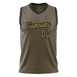 Custom Olive Black Solid Color Basketball Jersey