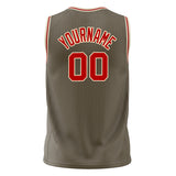 Custom Olive Red Solid Color Basketball Jersey