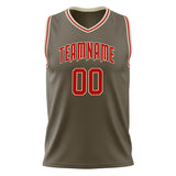 Custom Olive Red Solid Color Basketball Jersey
