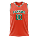 Custom Orange Kelly Green Solid Color Basketball Jersey