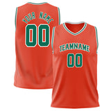 Custom Orange Kelly Green Solid Color Basketball Jersey