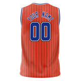 Custom Orange Royal Pinstripe Basketball Jersey